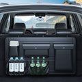 Car Backseat Storage 5 Bag Trunk Organizer Multi-use PU Leather Car Seat Back Organizers Hanging Bag Protector Pad Black PU Leather