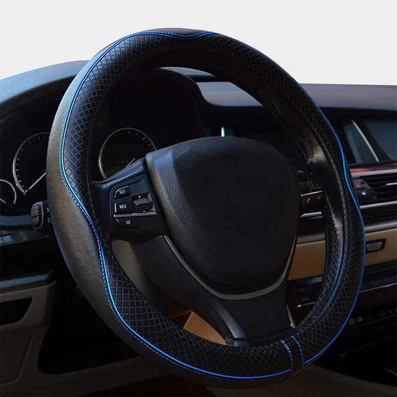 Car Steering Wheel Cover, Anti-Slip, Safety, Soft, Breathable, Heavy Duty, Thick, Full Surround, Sports Style, Car Accessories